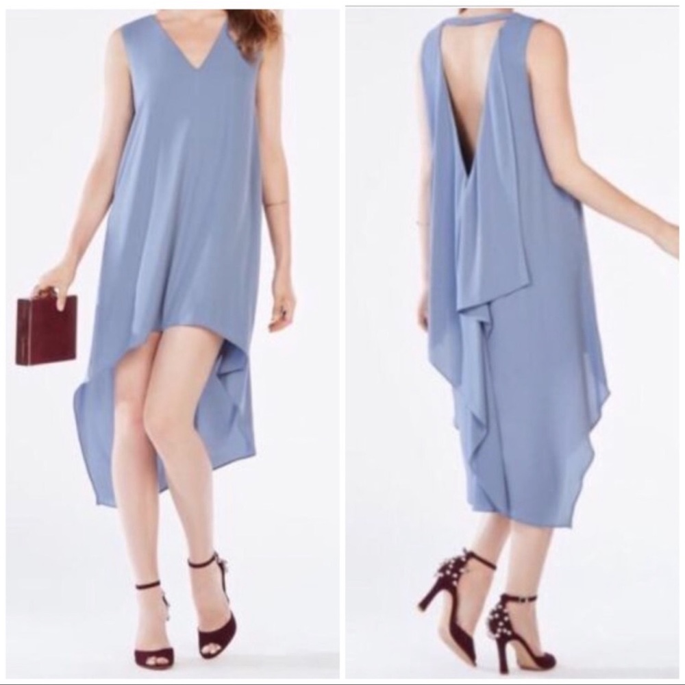 BCBGMaxazria Blue Shana High-low Asymmetrical Sleeveless Dress XXS - Picture 8 of 8